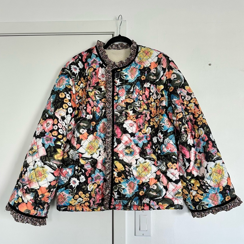 Quilt Floral Jacket with Fleece Lining